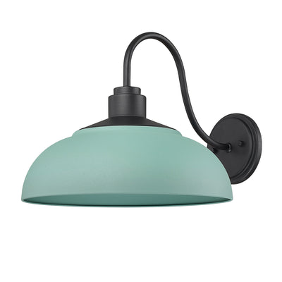 Yep by Golden Lighting Levitt 1-light Outdoor Wall in Natural Black and Natural Teal shade - - Golden Lighting