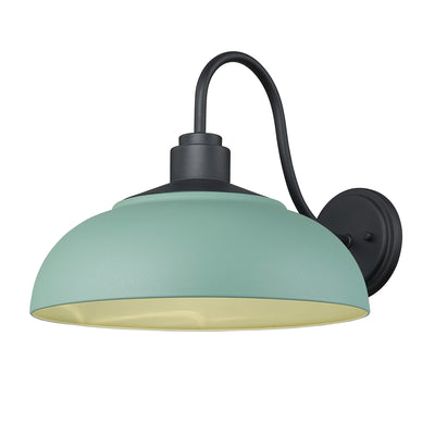 Yep by Golden Lighting Levitt 1-light Outdoor Wall in Natural Black and Natural Teal shade - - Golden Lighting