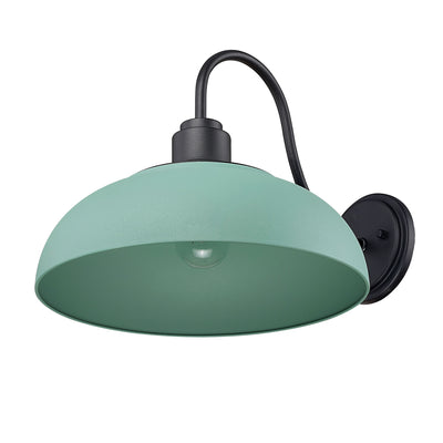 Yep by Golden Lighting Levitt 1-light Outdoor Wall in Natural Black and Natural Teal shade - - Golden Lighting
