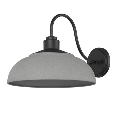 Levitt Large Wall Sconce - Outdoor in Natural Black with Natural Gray Shade - - Golden Lighting