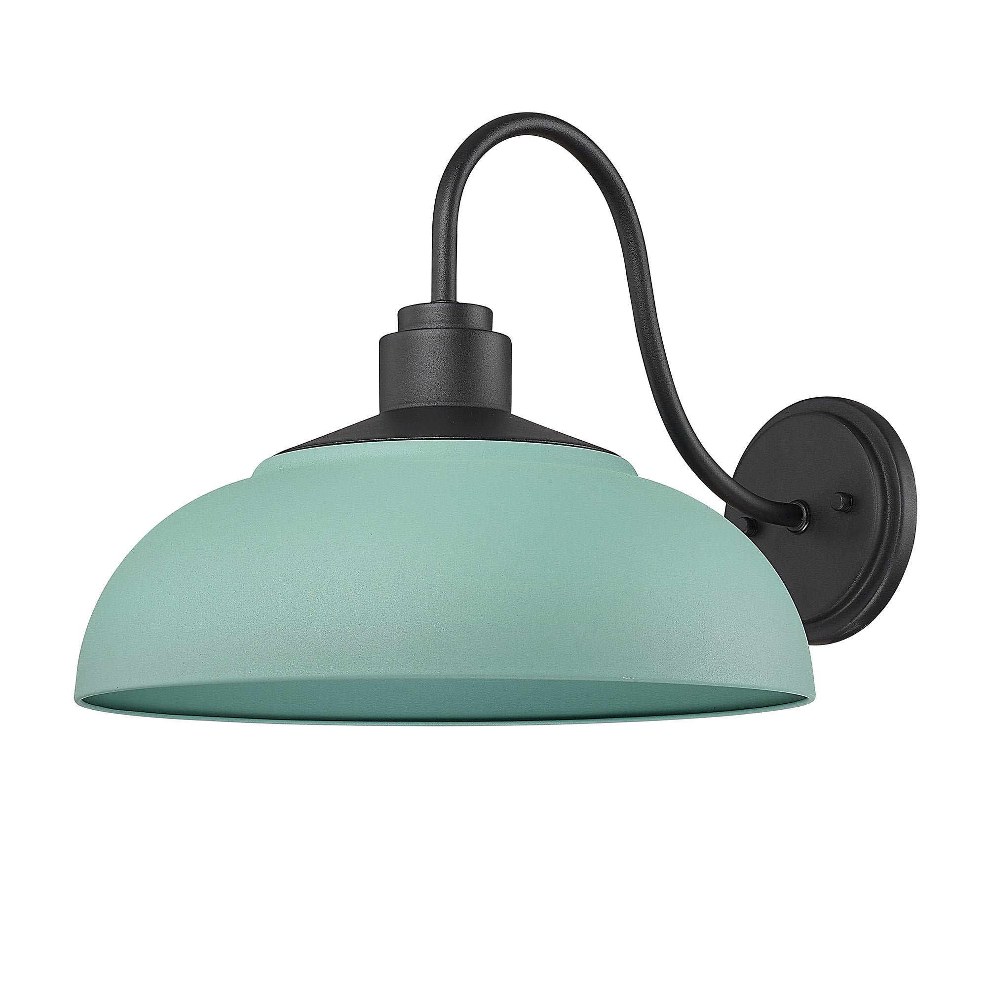 Levitt Large Wall Sconce - Outdoor in Natural Black with Natural Teal Shade - - Golden Lighting