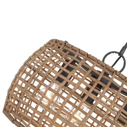 Weavelight 3-light Pendant in Natural Black