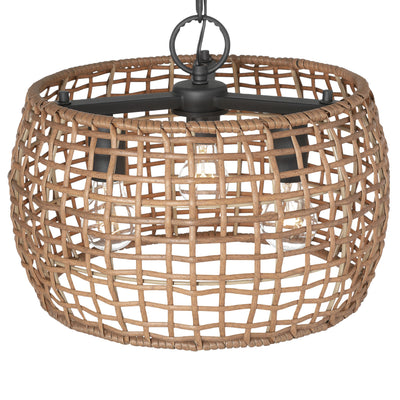 Weavelight 3-light Pendant in Natural Black, alternate view - Golden Lighting