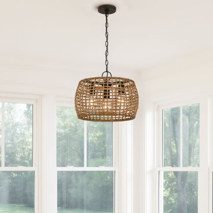 Weavelight 3-light Pendant in Natural Black