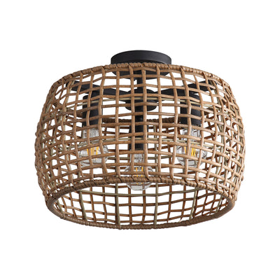 Weavelight 3-light Semi-Flush Mount in Natural Black