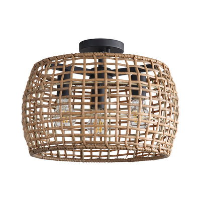 Weavelight 3-light Semi-Flush Mount in Natural Black