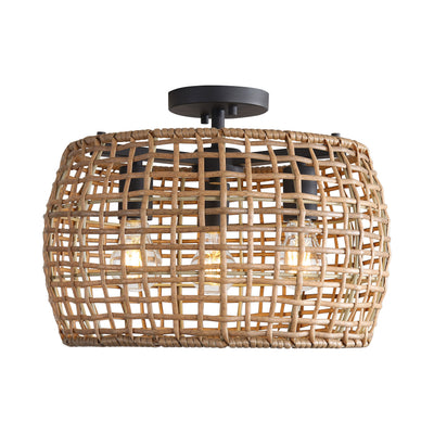 Weavelight 3-light Semi-Flush Mount in Natural Black
