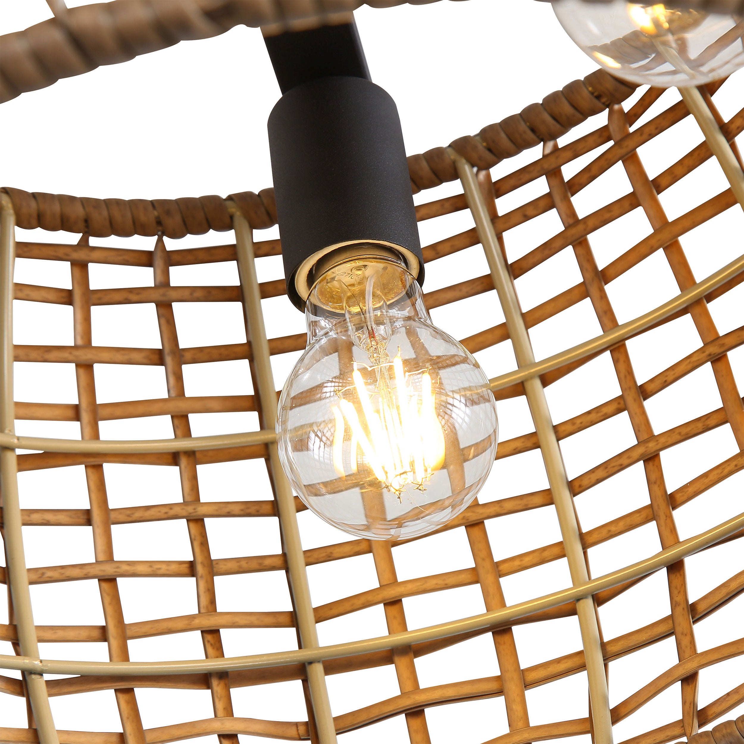 Weavelight 3-light Semi-Flush Mount in Natural Black