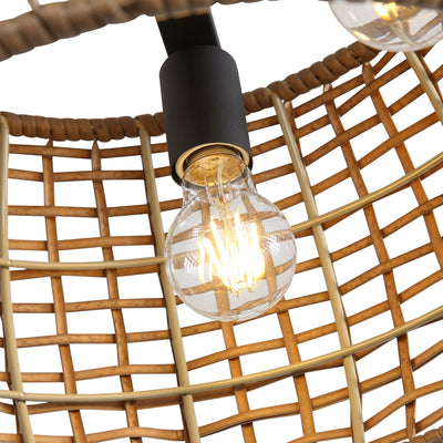 Weavelight 3-light Semi-Flush Mount in Natural Black