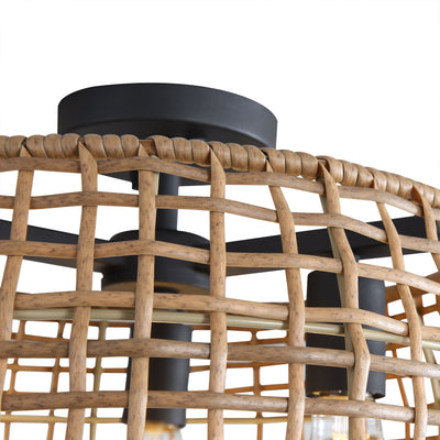 Weavelight 3-light Semi-Flush Mount in Natural Black