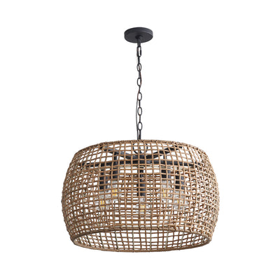 Weavelight 5-light Pendant in Natural Black, alternate view - Golden Lighting