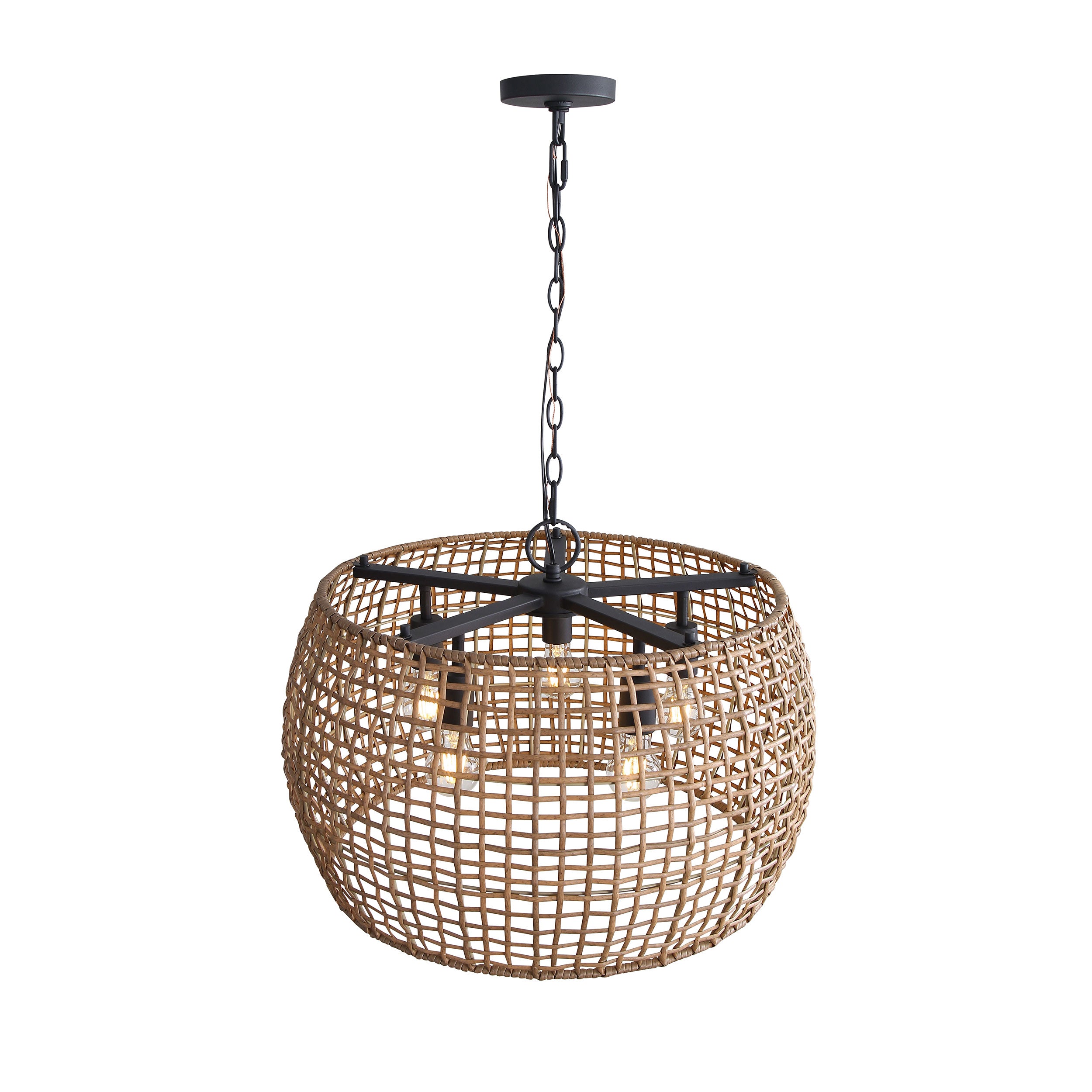 Weavelight 5-light Pendant in Natural Black