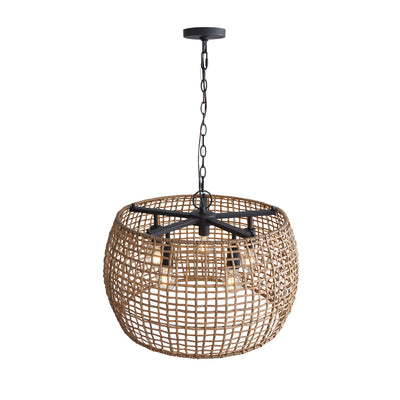 Weavelight 5-light Pendant in Natural Black, alternate view - Golden Lighting