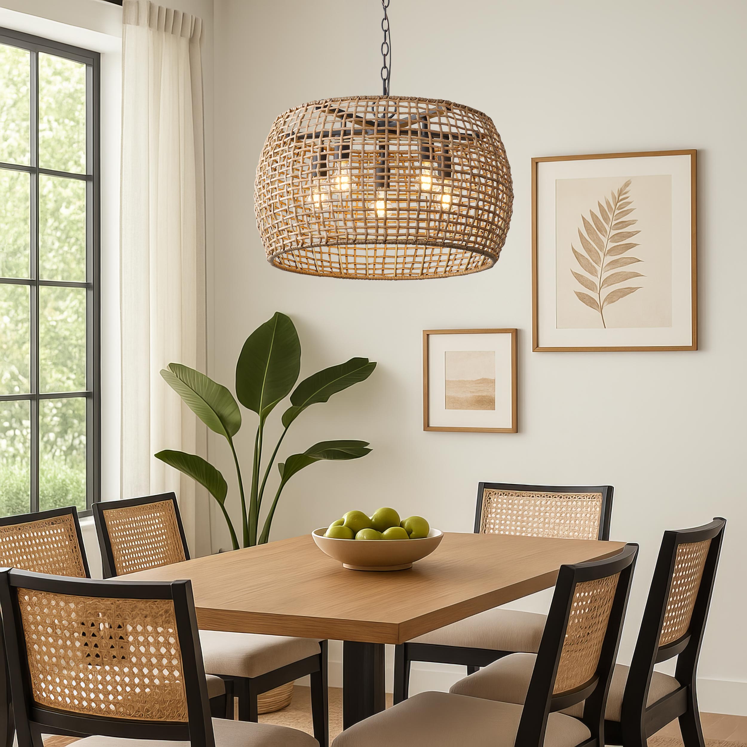 Weavelight 5-light Pendant in Natural Black
