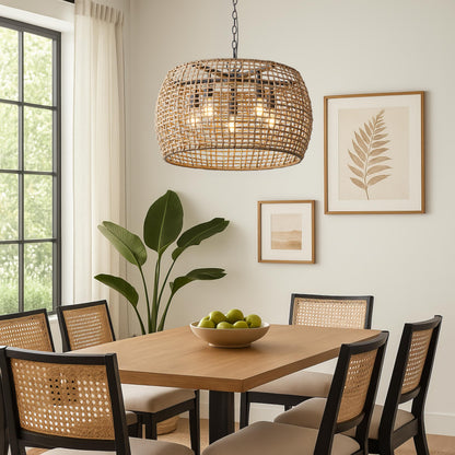 Weavelight 5-light Pendant in Natural Black