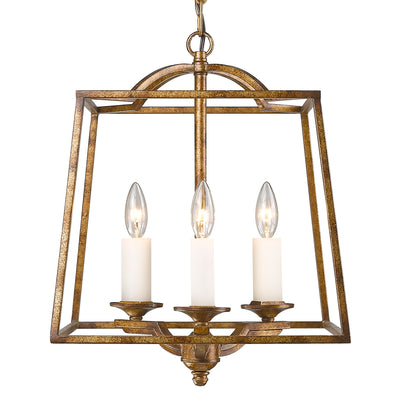 Golden Lighting Athena 3-light Pendant in Grecian Gold - - Golden Lighting