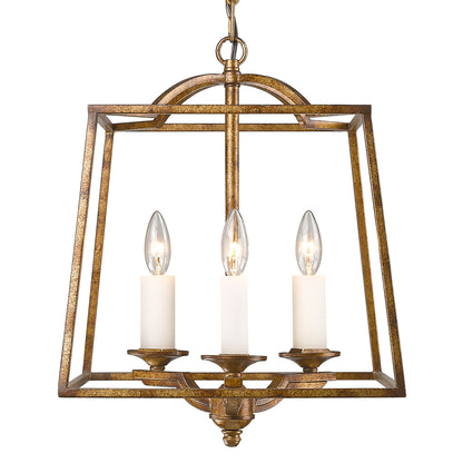 Golden Lighting Athena 3-light Pendant in Grecian Gold - - Golden Lighting