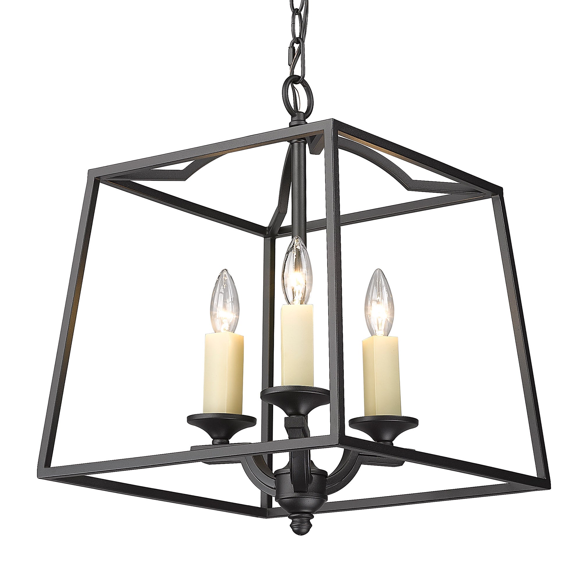 Golden Lighting Athena 3-light Pendant in Natural Black - - Golden Lighting