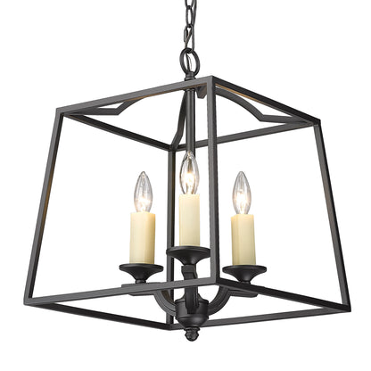 Golden Lighting Athena 3-light Pendant in Natural Black - - Golden Lighting