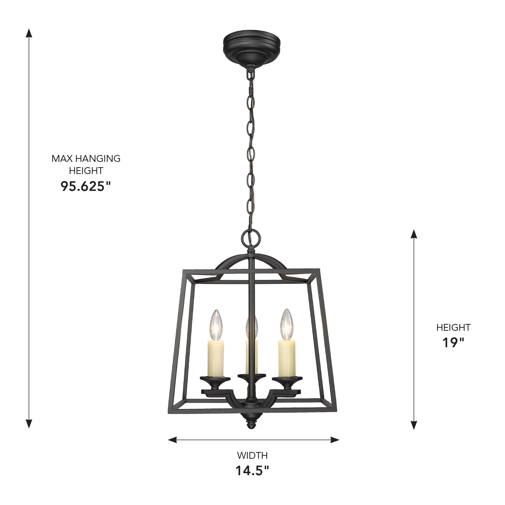 Golden Lighting Athena 3-light Pendant in Natural Black - - Golden Lighting
