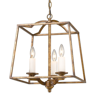 Golden Lighting Athena 3-light Pendant in Grecian Gold - - Golden Lighting