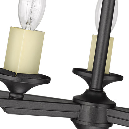 Golden Lighting Athena 3-light Semi-Flush Mount in Natural Black - - Golden Lighting