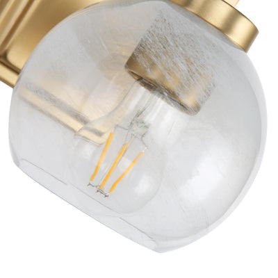 Yep by Golden Lighting Elliott 1-light Vanity in Brushed Champagne Brass and Clear Alabaster Glass - - Golden Lighting
