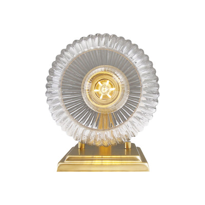 Yep by Golden Lighting Elliott 1-light Vanity in Brushed Champagne Brass and Clear Ribbed Glass - - Golden Lighting
