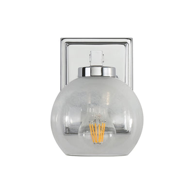 Yep by Golden Lighting Elliott 1-light Vanity in Chrome and Clear Alabaster Glass - - Golden Lighting