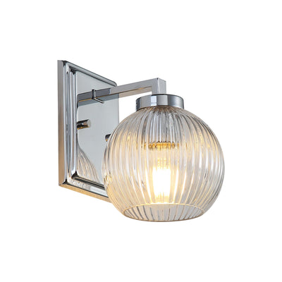 Yep by Golden Lighting Elliott 1-light Vanity in Chrome and Clear Ribbed Glass - - Golden Lighting
