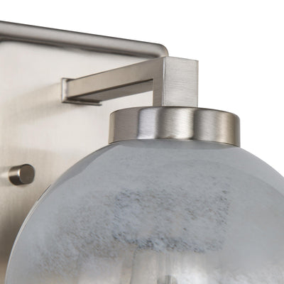 Yep by Golden Lighting Elliott 1-light Vanity in Pewter and Clear Alabaster Glass - - Golden Lighting