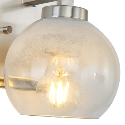 Yep by Golden Lighting Elliott 1-light Vanity in Pewter and Clear Alabaster Glass - - Golden Lighting
