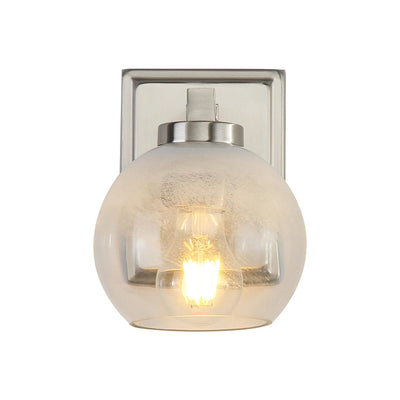 Yep by Golden Lighting Elliott 1-light Vanity in Pewter and Clear Alabaster Glass - - Golden Lighting