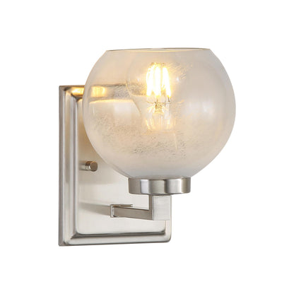 Yep by Golden Lighting Elliott 1-light Vanity in Pewter and Clear Alabaster Glass - - Golden Lighting