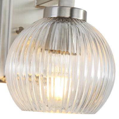 Yep by Golden Lighting Elliott 1-light Vanity in Pewter and Clear Ribbed Glass - - Golden Lighting