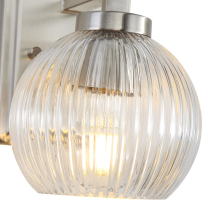 Yep by Golden Lighting Elliott 1-light Vanity in Pewter and Clear Ribbed Glass - - Golden Lighting