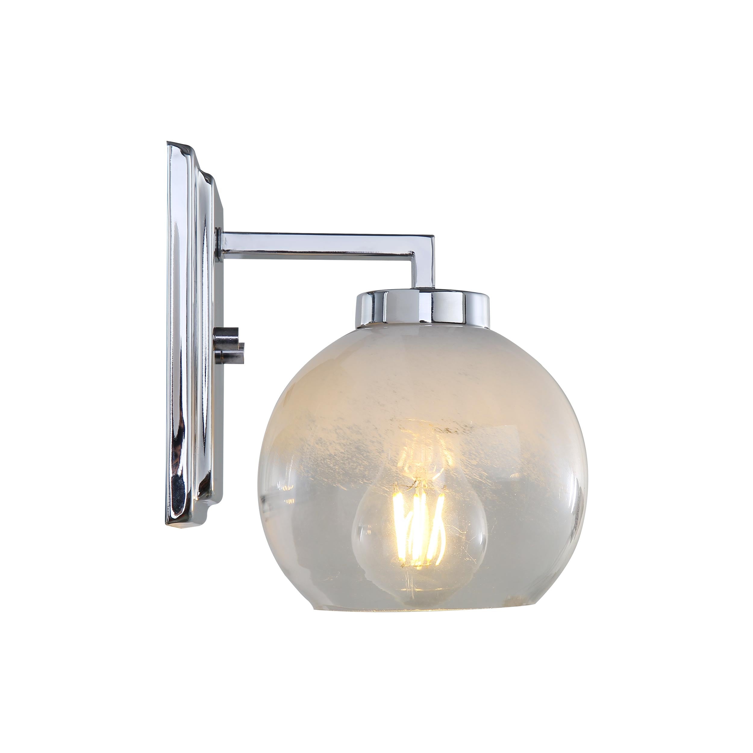 Yep by Golden Lighting Elliott 1-light Vanity in Chrome and Clear Alabaster Glass