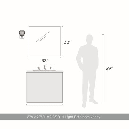 Yep by Golden Lighting Elliott 1-light Vanity in Chrome and Clear Alabaster Glass - - Golden Lighting