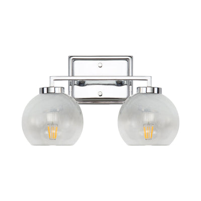 Yep by Golden Lighting Elliott 2-light Vanity in Chrome and Clear Alabaster Glass - - Golden Lighting