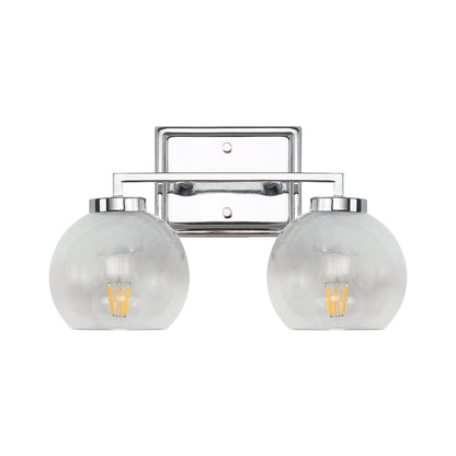 Yep by Golden Lighting Elliott 2-light Vanity in Chrome and Clear Alabaster Glass - - Golden Lighting
