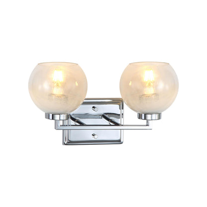 Yep by Golden Lighting Elliott 2-light Vanity in Chrome and Clear Alabaster Glass - - Golden Lighting