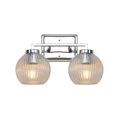 Yep by Golden Lighting Elliott 2-light Vanity in Chrome and Clear Ribbed Glass - - Golden Lighting