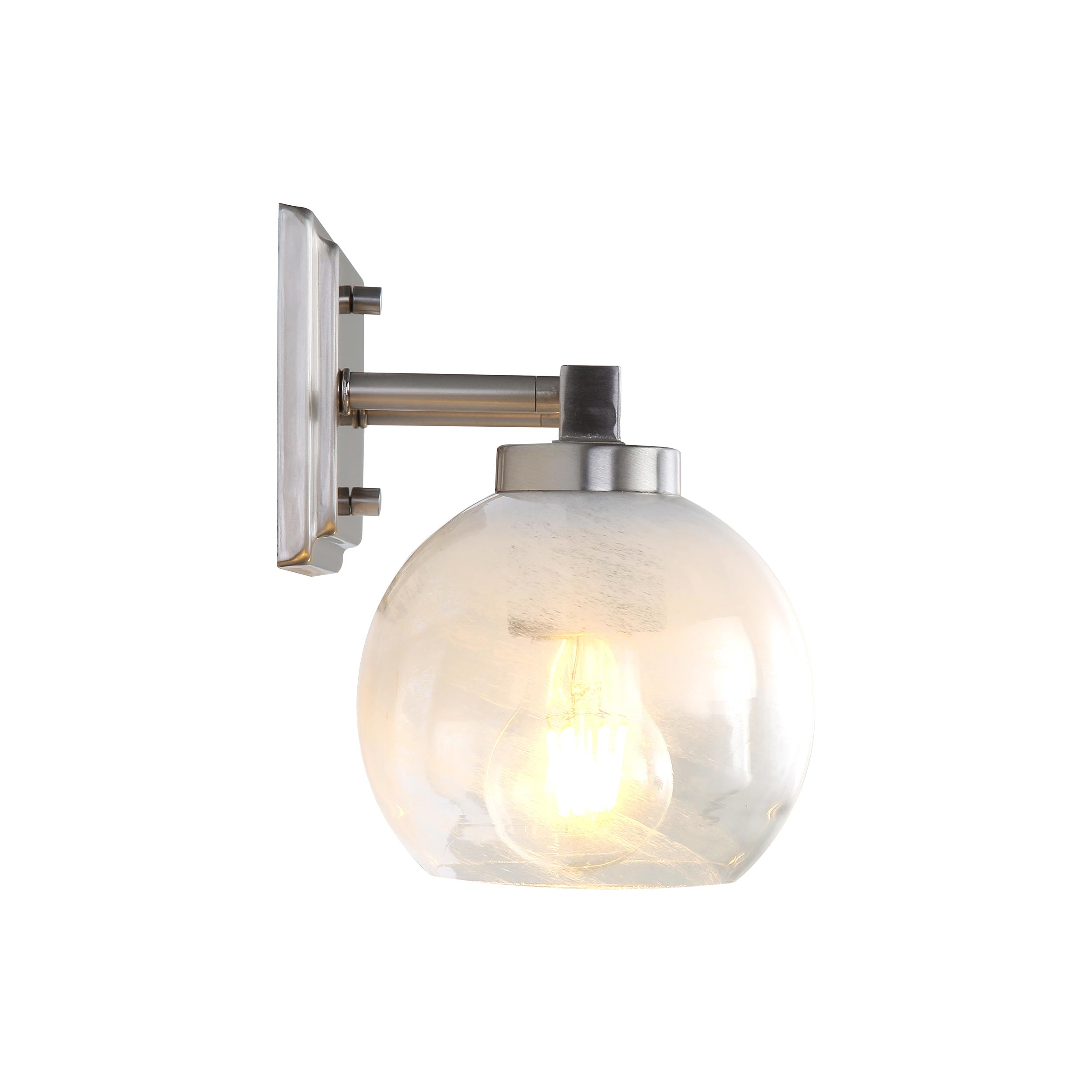 Yep by Golden Lighting Elliott 2-light Vanity in Pewter and Clear Alabaster Glass - - Golden Lighting