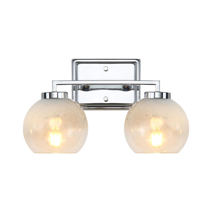Elliott 2-Light Vanity Light in Chrome with Alabaster Shade - Default Title - Golden Lighting
