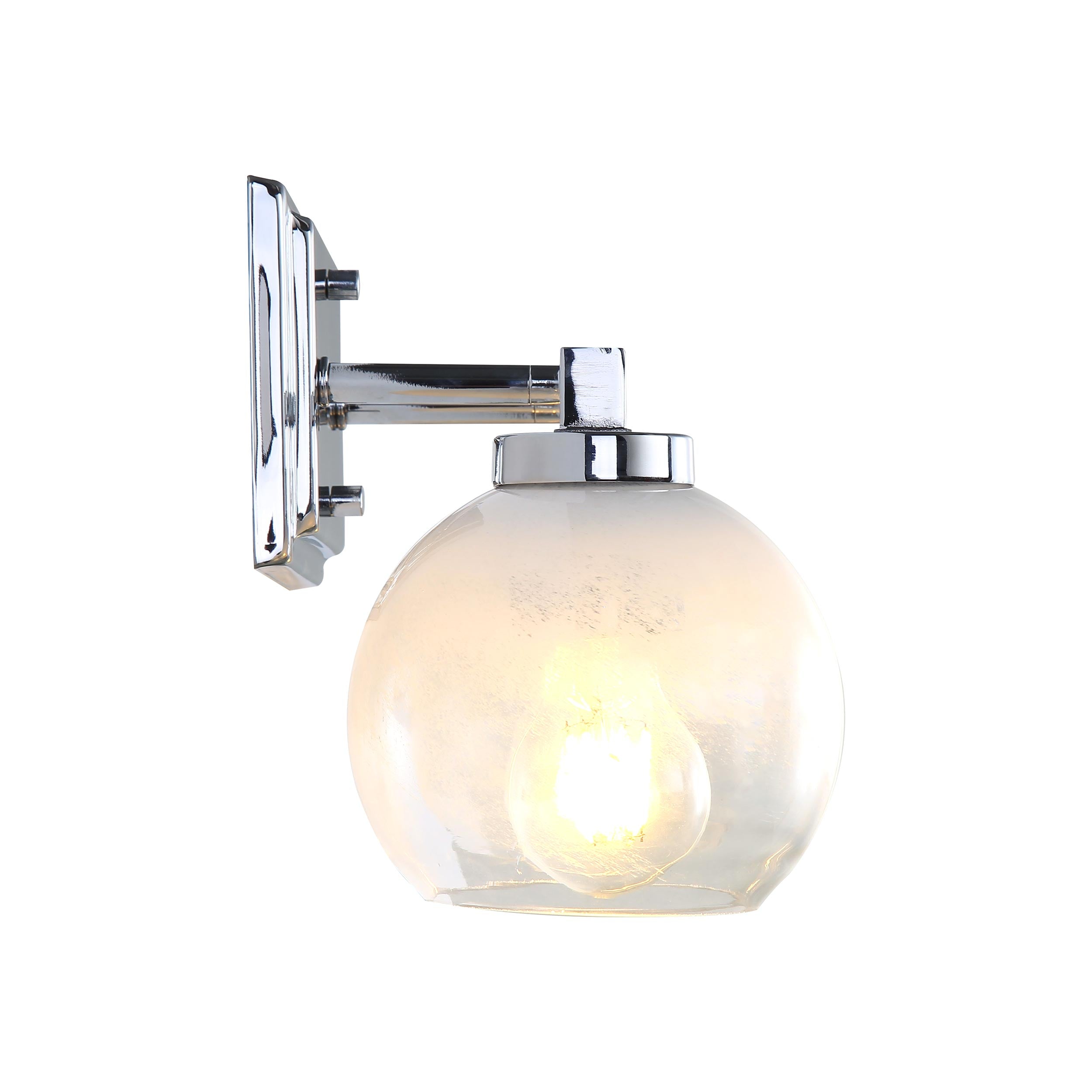 Yep by Golden Lighting Elliott 2-light Vanity in Chrome and Clear Alabaster Glass
