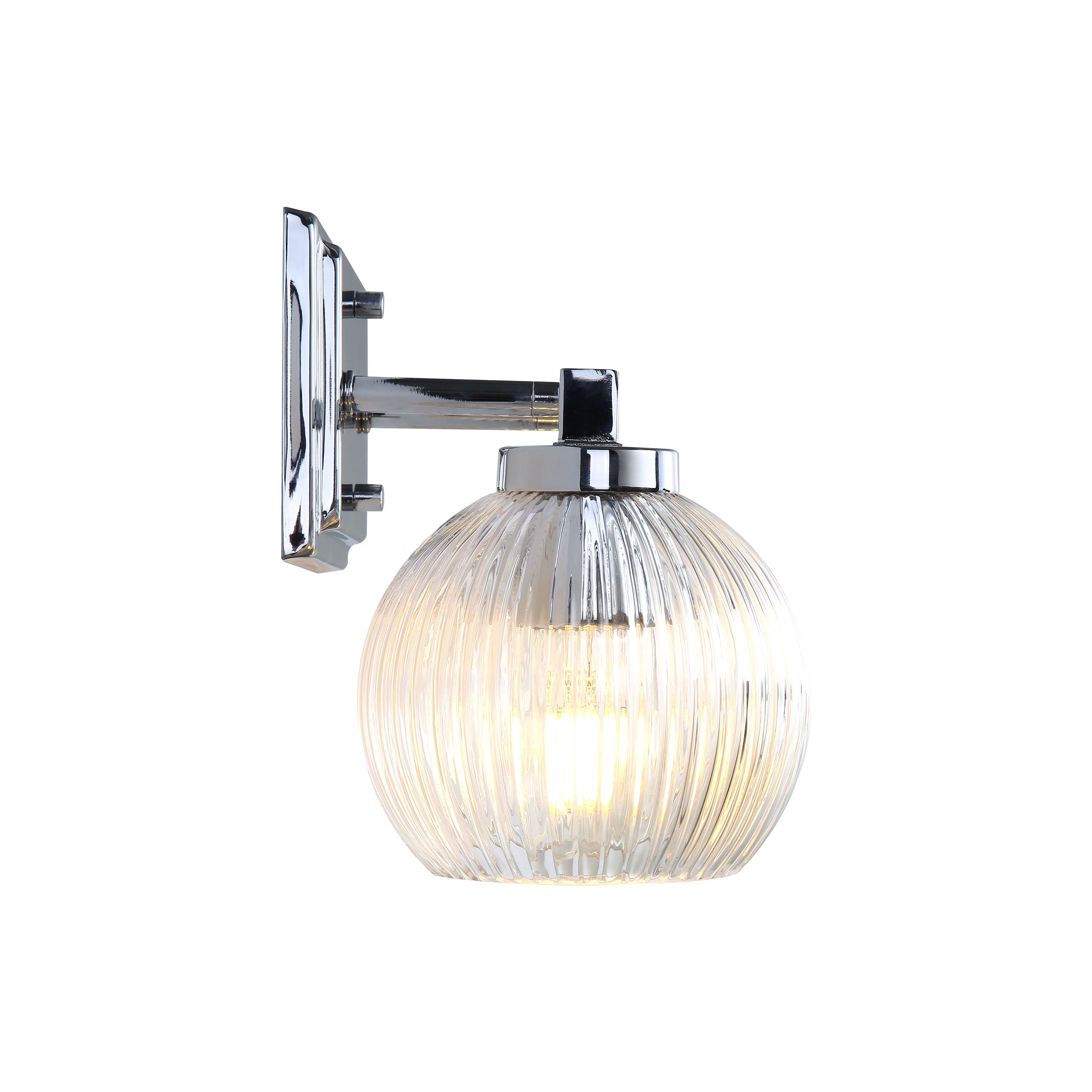 Yep by Golden Lighting Elliott 2-light Vanity in Chrome and Clear Ribbed Glass