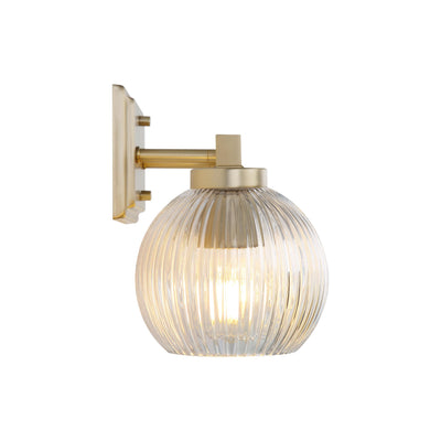 Yep by Golden Lighting Elliott 3-light Vanity in Brushed Champagne Brass and Clear Ribbed Glass - - Golden Lighting