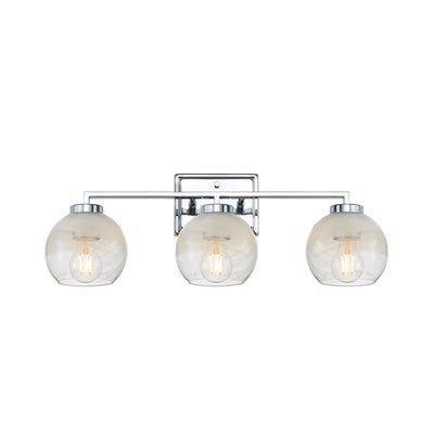 Yep by Golden Lighting Elliott 3-light Vanity in Chrome and Clear Alabaster Glass - - Golden Lighting