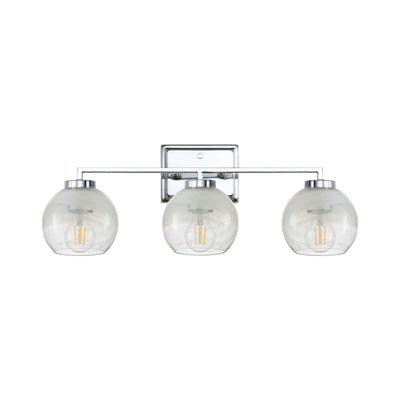Yep by Golden Lighting Elliott 3-light Vanity in Chrome and Clear Alabaster Glass - - Golden Lighting
