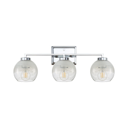 Yep by Golden Lighting Elliott 3-light Vanity in Chrome and Clear Alabaster Glass - - Golden Lighting